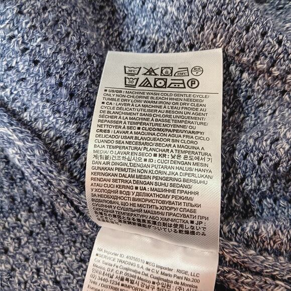 BANANA REPUBLIC Knitted Sweater Open Front Cardigan Size Medium Blue Cotton‎ - Picture 7 of 8